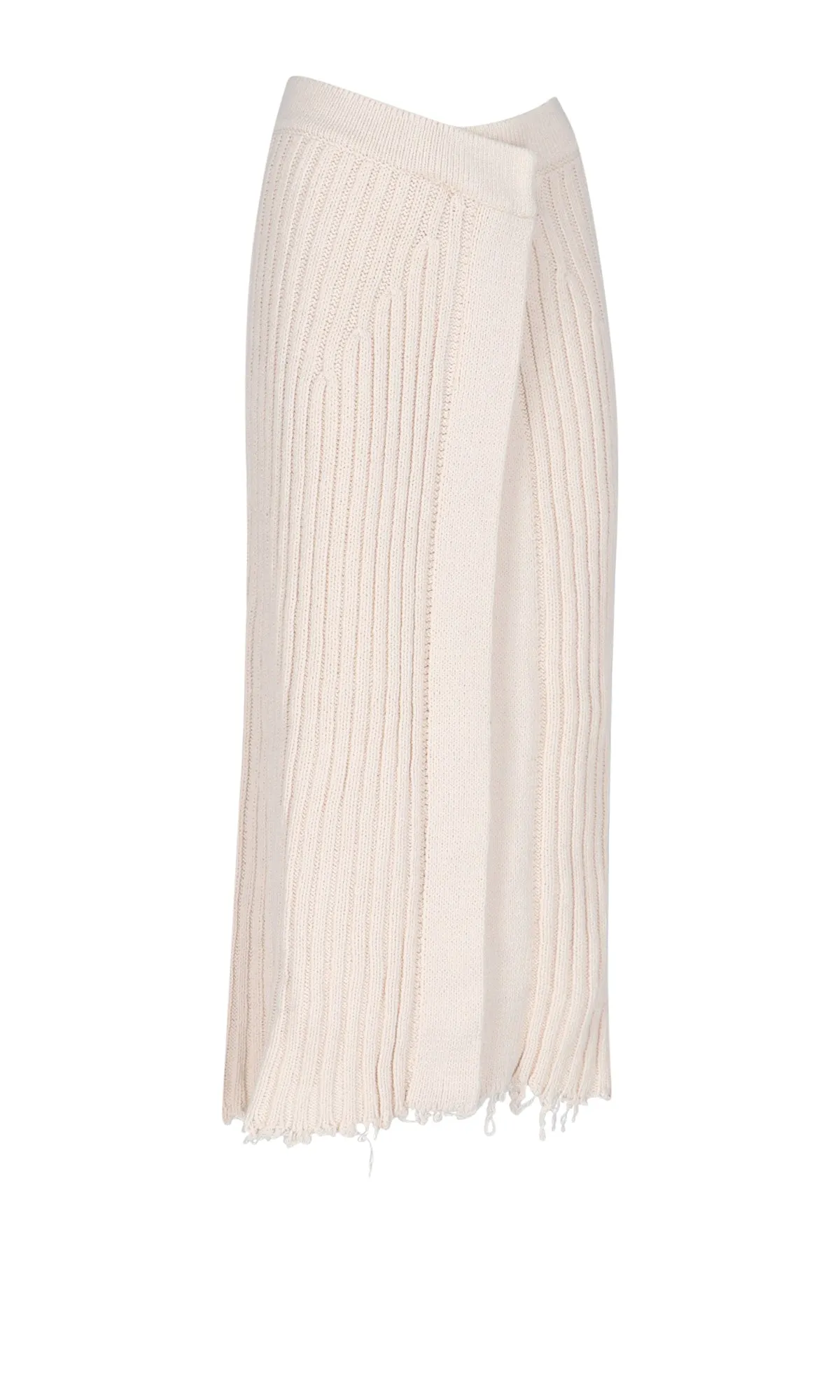 Balmain Frayed Ribbed Skirt