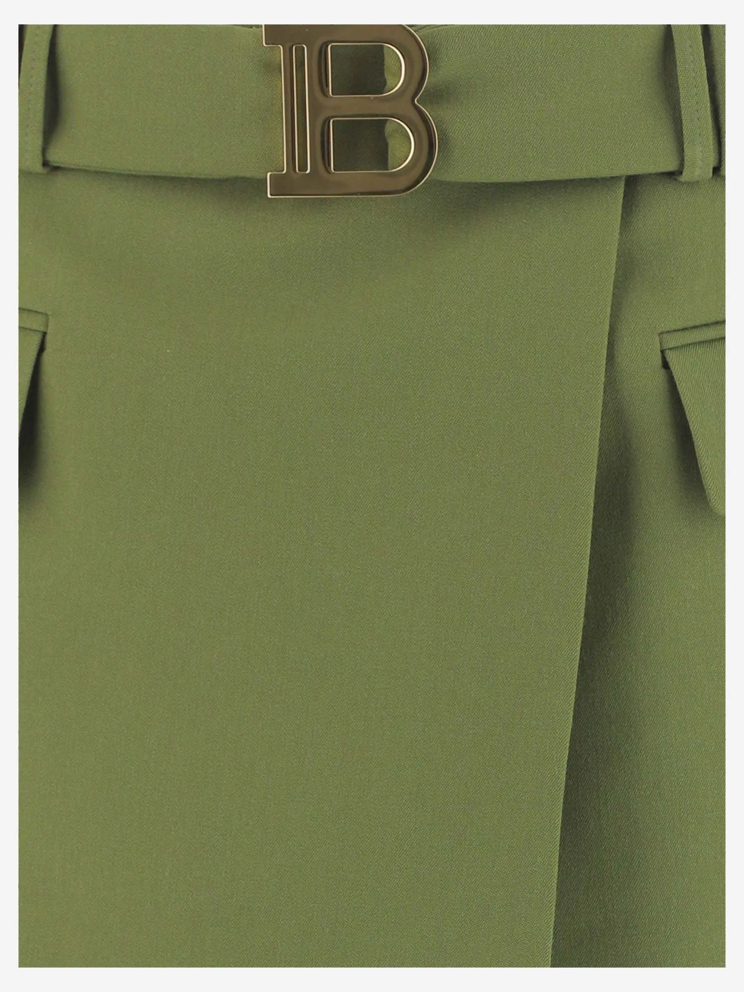 Balmain Logo Plaque Belted Mini Skirt