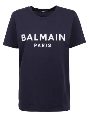 Balmain Logo Printed Crewneck T-Shirt
