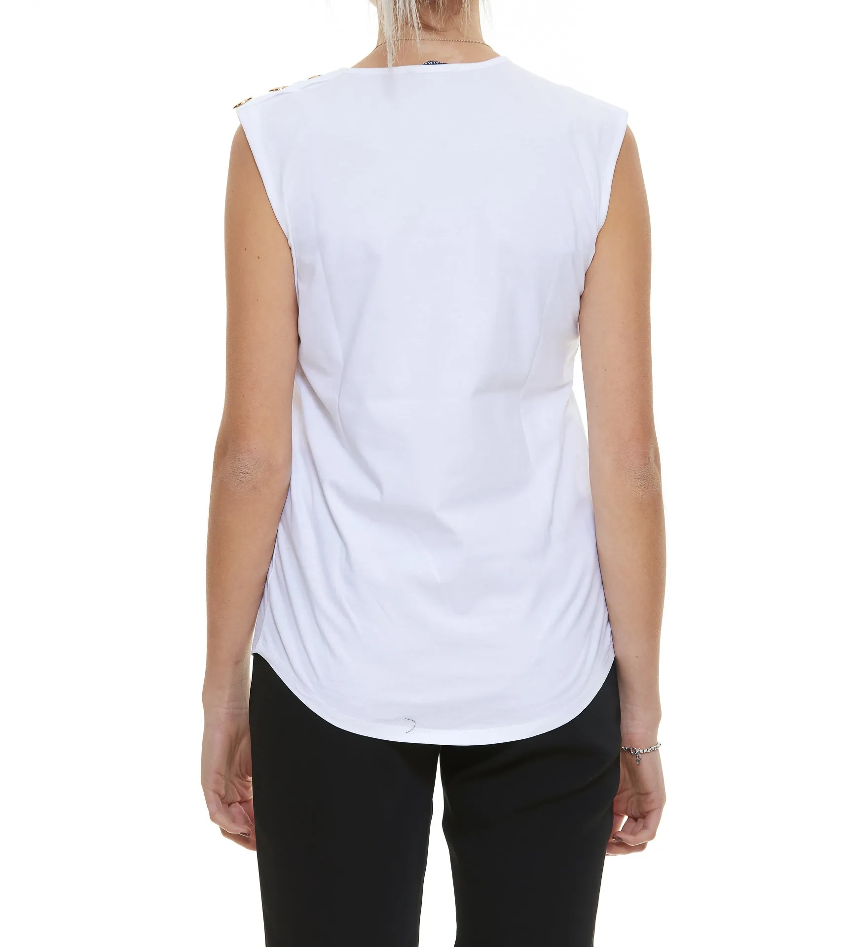 Balmain Logo Printed Crewneck Tank Top