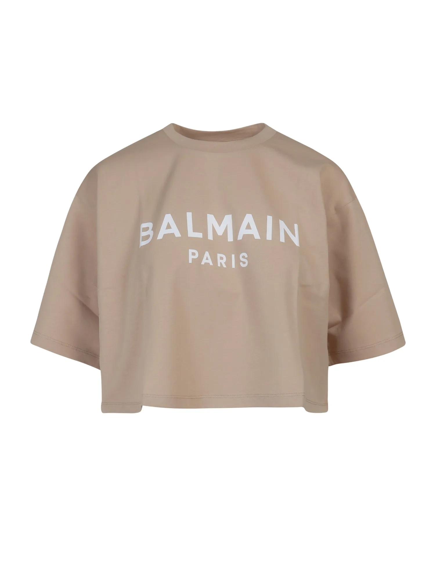 Balmain Logo Printed Cropped T-Shirt