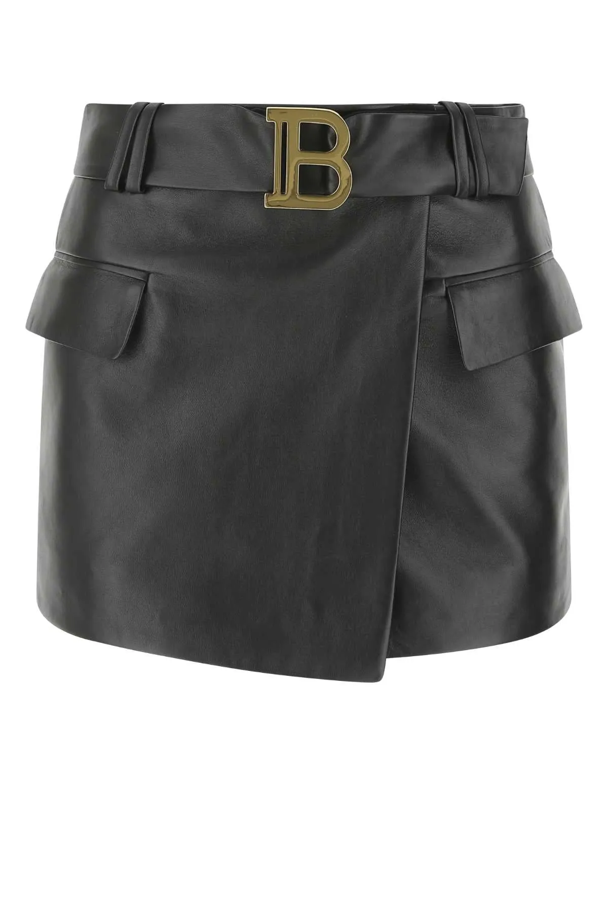 Balmain Monogram Logo Plaque Mini Skirt