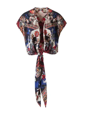 Balmain Patterned Tie Fastened Top
