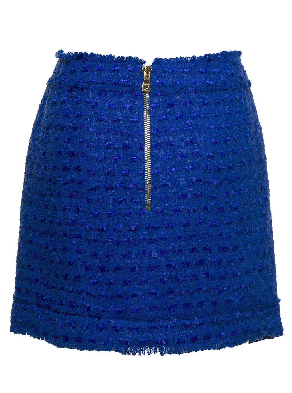 Balmain Tweed Asymmetric Mini Skirt