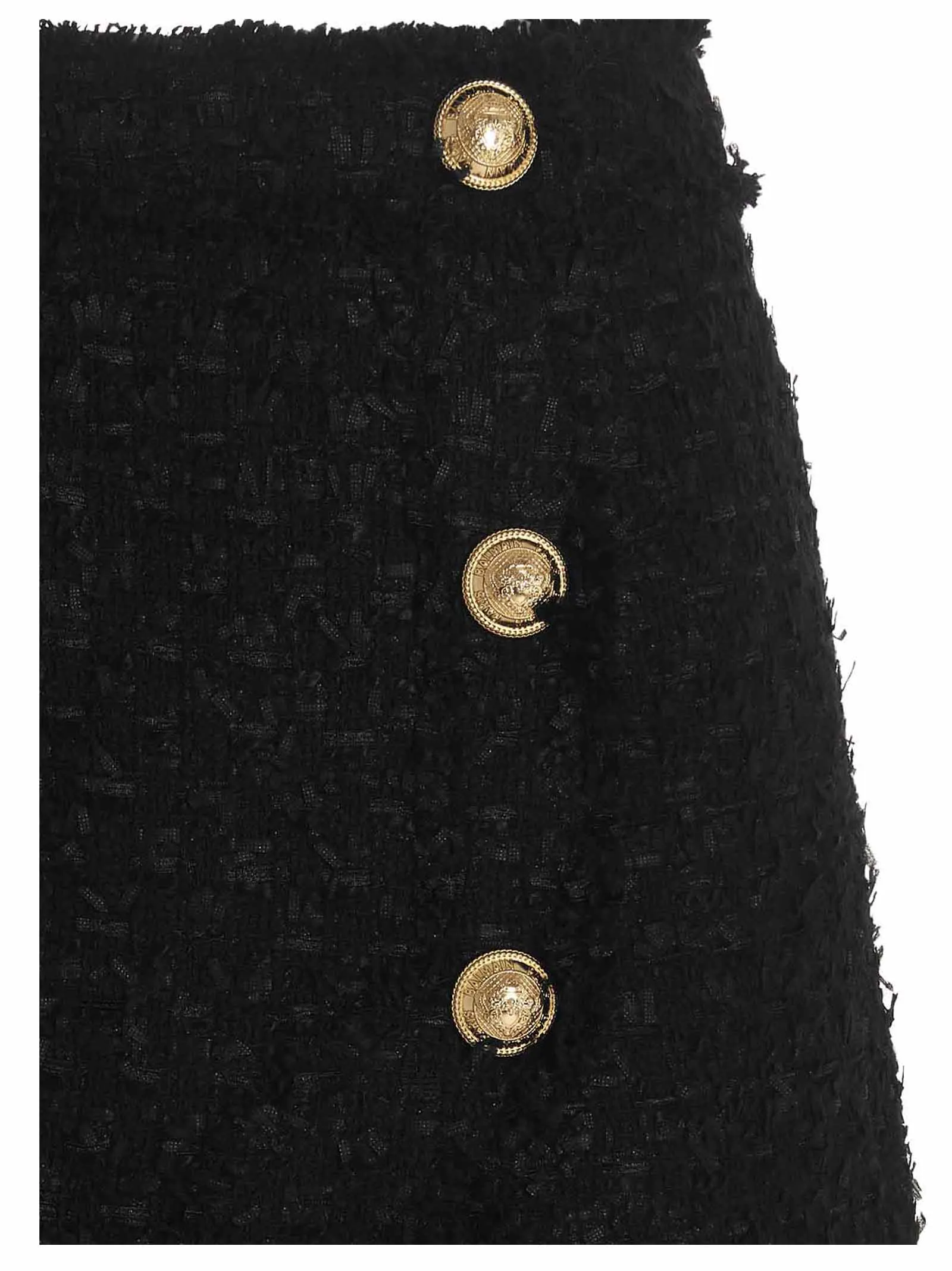 Balmain Tweed Asymmetric Mini Skirt