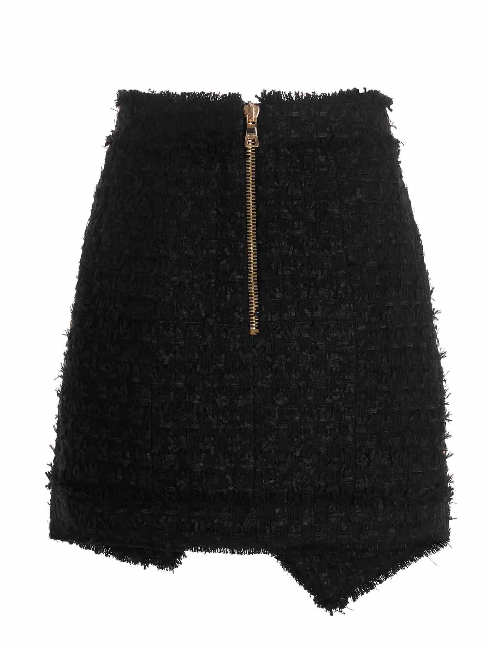 Balmain Tweed Asymmetric Mini Skirt