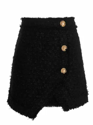 Balmain Tweed Asymmetric Mini Skirt