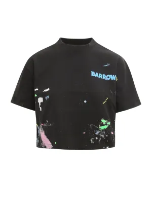 Barrow Logo Printed Crewneck Cropped T-Shirt