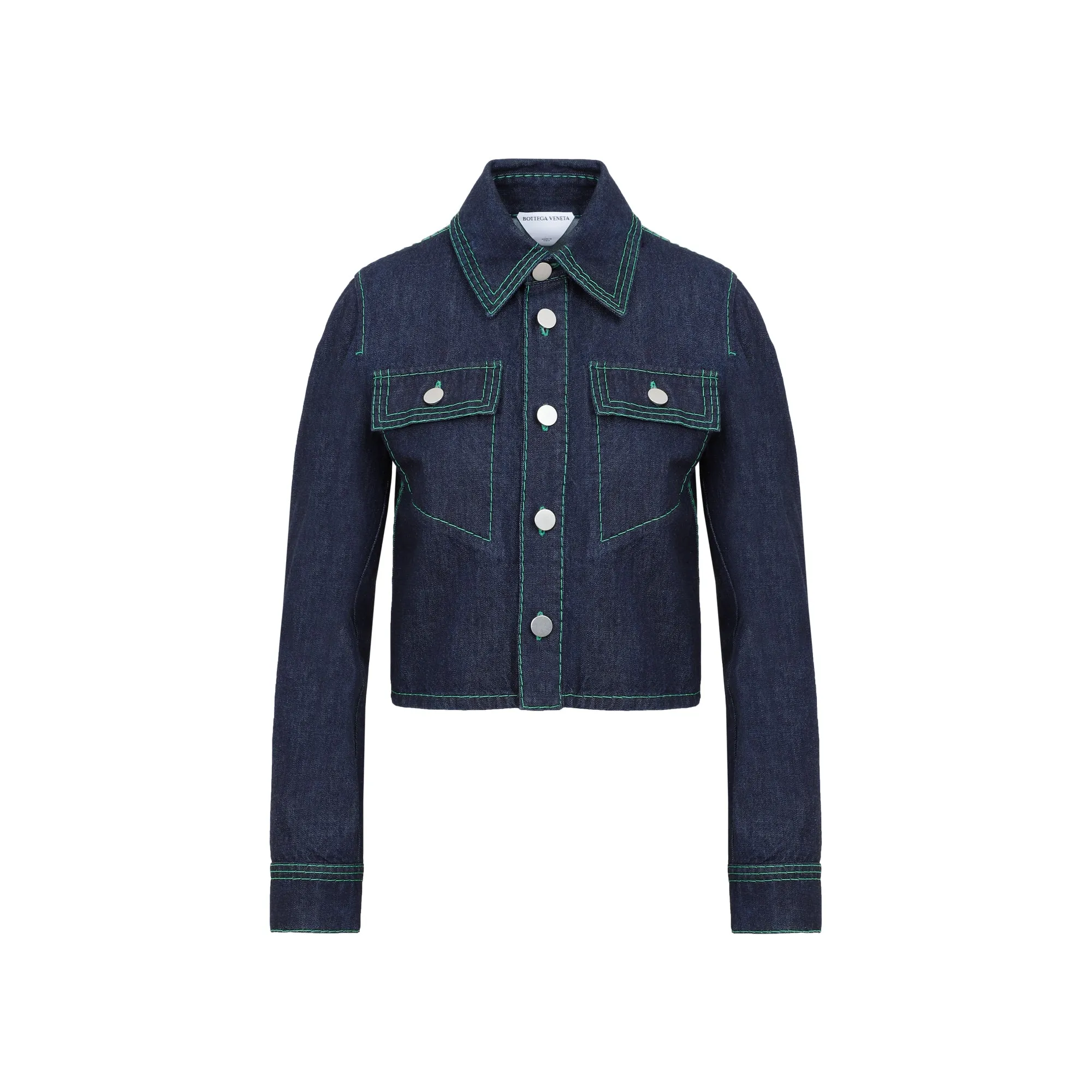 Bottega Veneta Buttoned Long Sleeved Denim Jacket