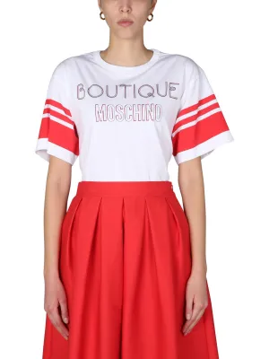 Boutique Moschino Logo Printed Crewneck T-Shirt