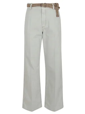 Brunello Cucinelli Belted Straight Leg Trousers