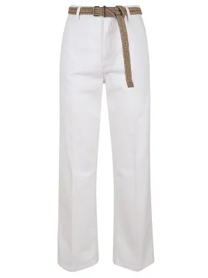 Brunello Cucinelli Belted Straight Leg Trousers