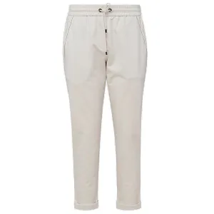 Brunello Cucinelli Drawstring Straight Leg Cropped Trousers