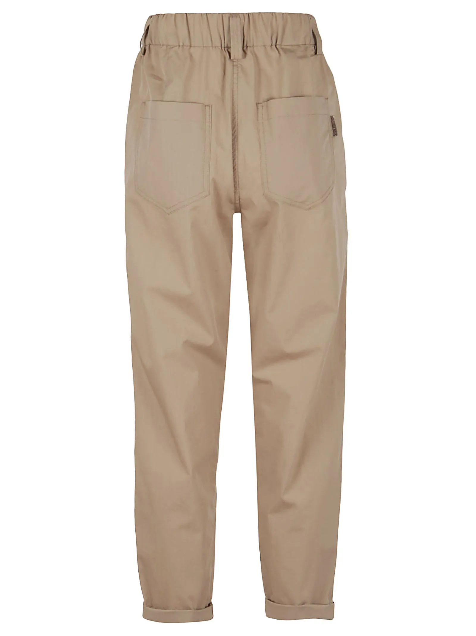 Brunello Cucinelli Elastic Waist Turn-Up Brim Trousers