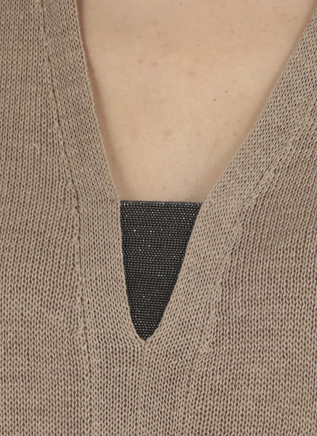 Brunello Cucinelli Monili V-Neck Drop Shoulder Knitted Top