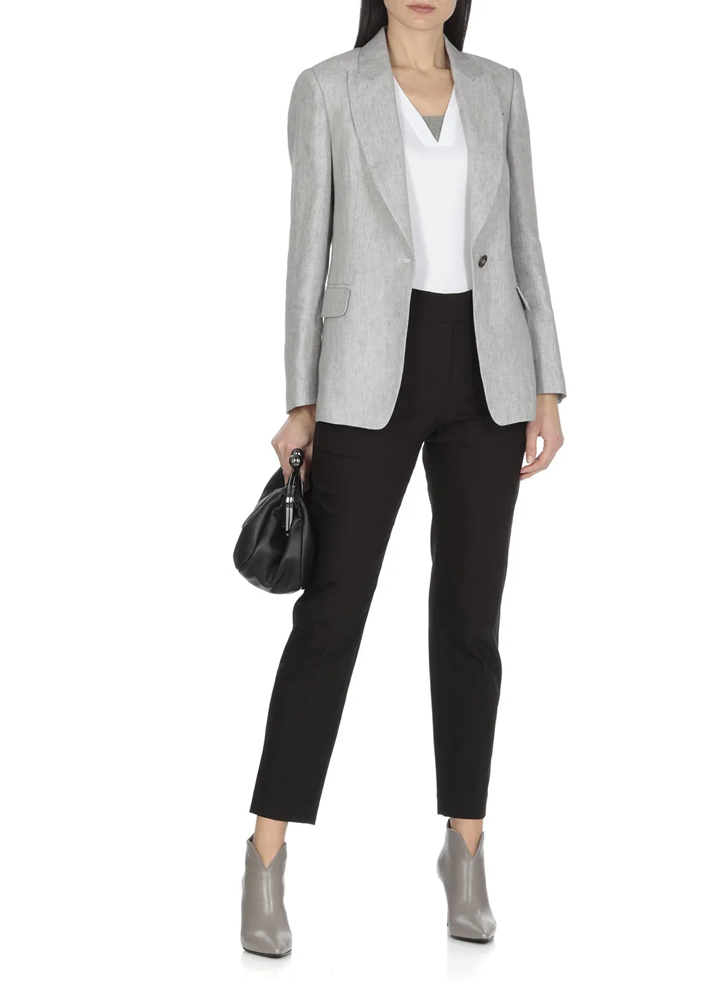 Brunello Cucinelli Ribbed Hem V-Neck Top