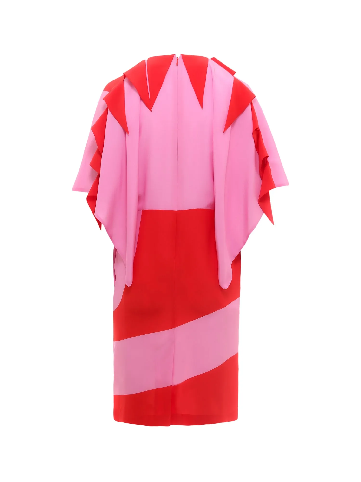 Burberry Cape Sleeve Geometric Print Dress