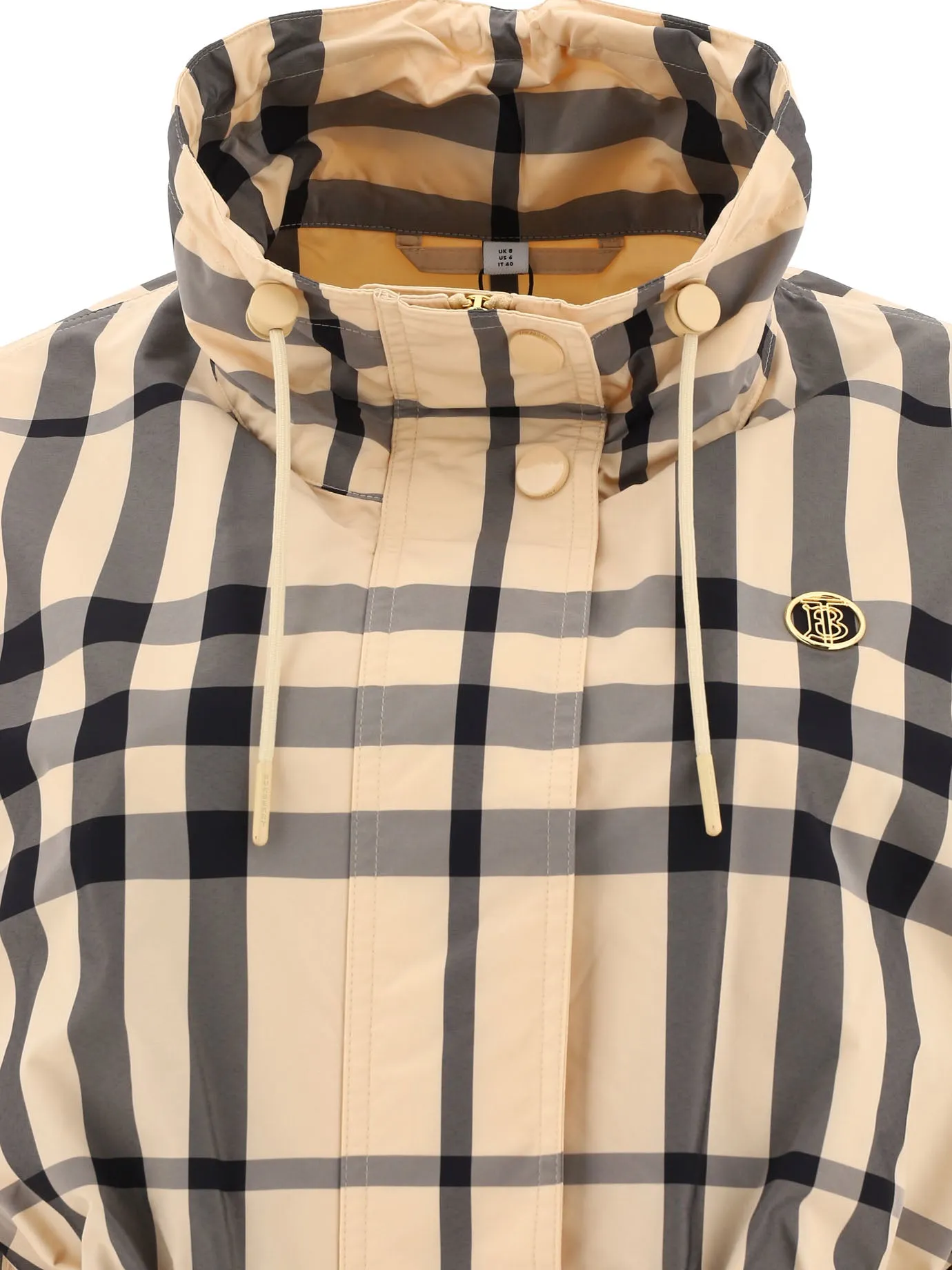 Burberry Check Print Hooded Jacket