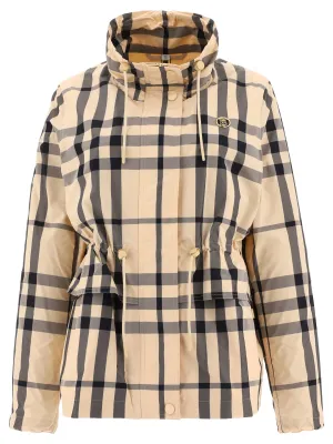 Burberry Check Print Hooded Jacket
