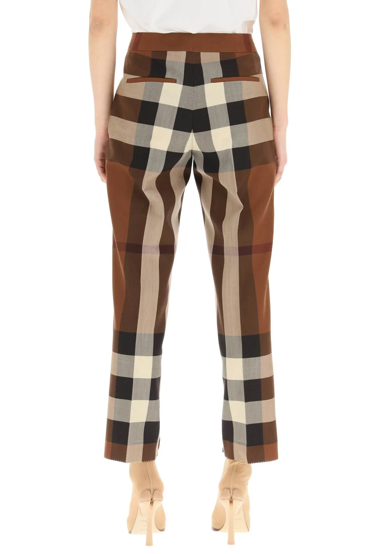 Burberry Check Printed Cropped Trousers