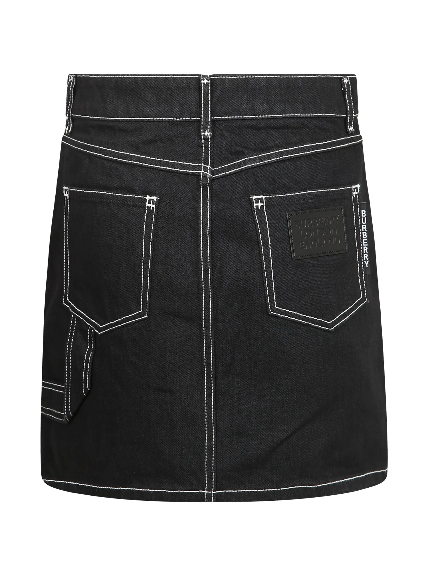 Burberry Contrast-Stitch A-Line Mini Skirt