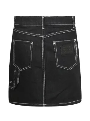 Burberry Contrast-Stitch A-Line Mini Skirt