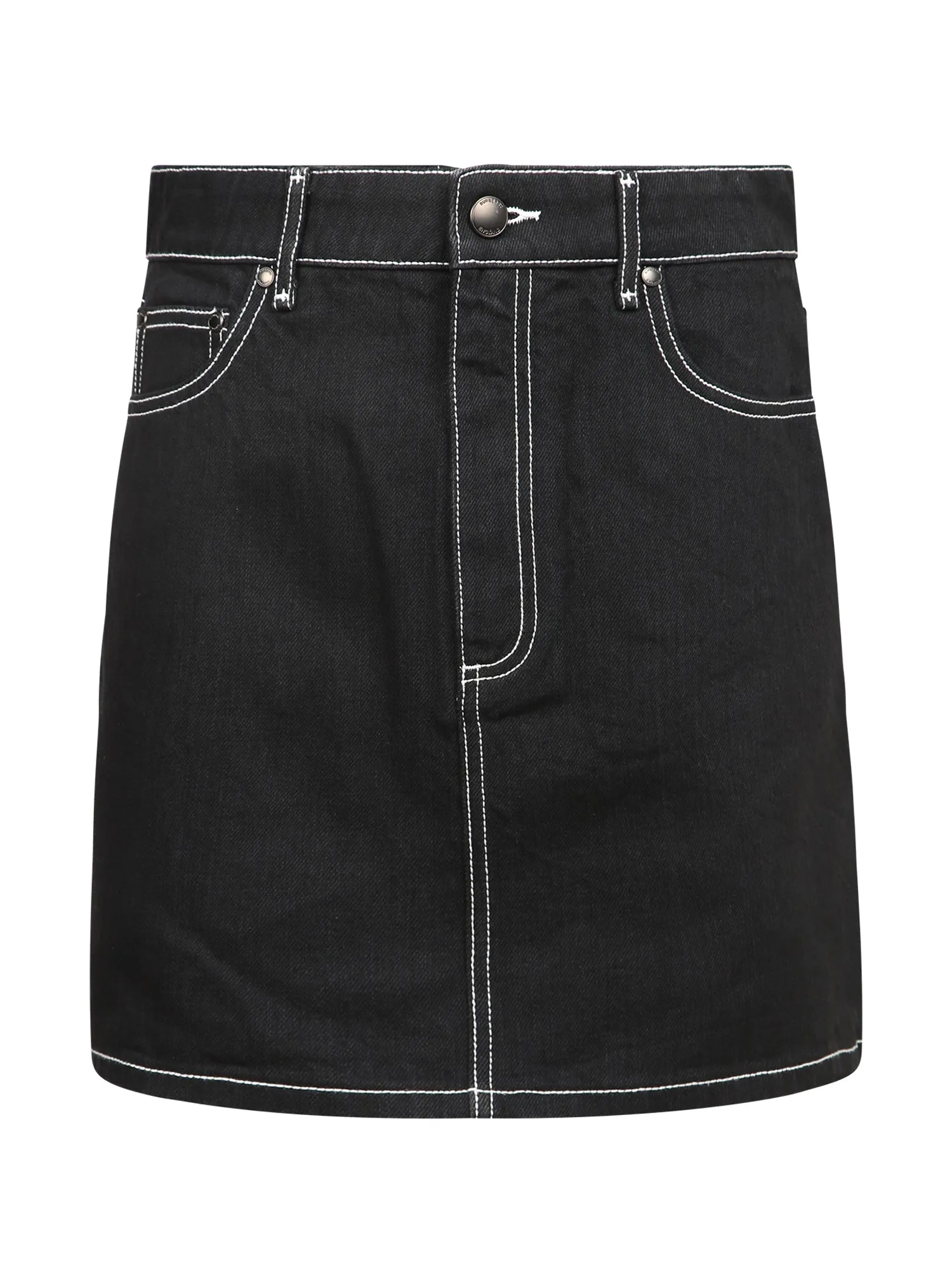 Burberry Contrast-Stitch A-Line Mini Skirt