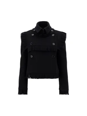 Burberry Double Breasted Fringed Jacket