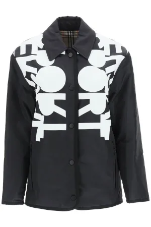 Burberry Lettering Print Reversible Jacket