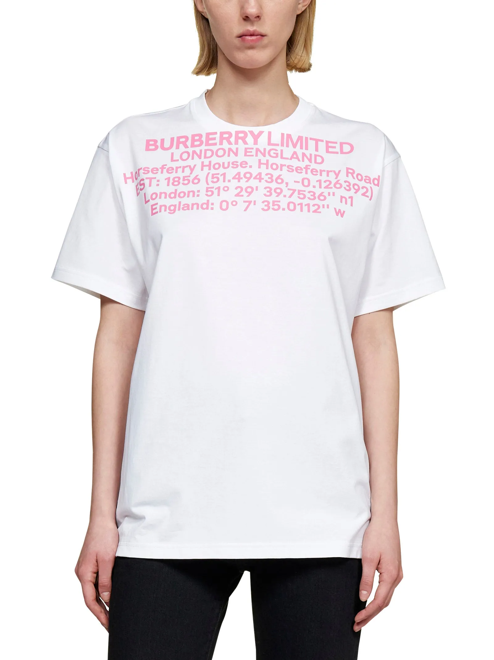 Burberry Location Printed Oversized T-Shirt