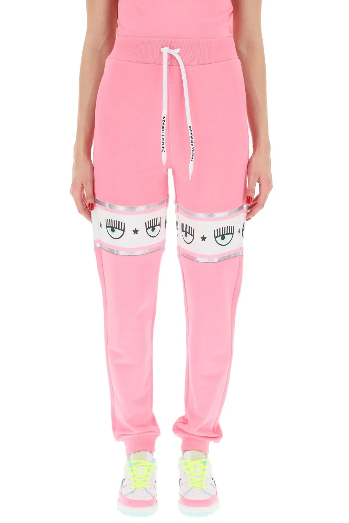 Chiara Ferragni Eyelike Panel Drawstring Track Pants