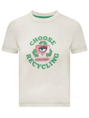 Chiara Ferragni Eyelike Slogan Printed Crewneck T-Shirt