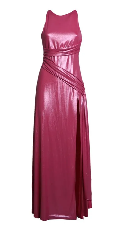 Chiara Ferragni Metallic-Finish Backless Dress