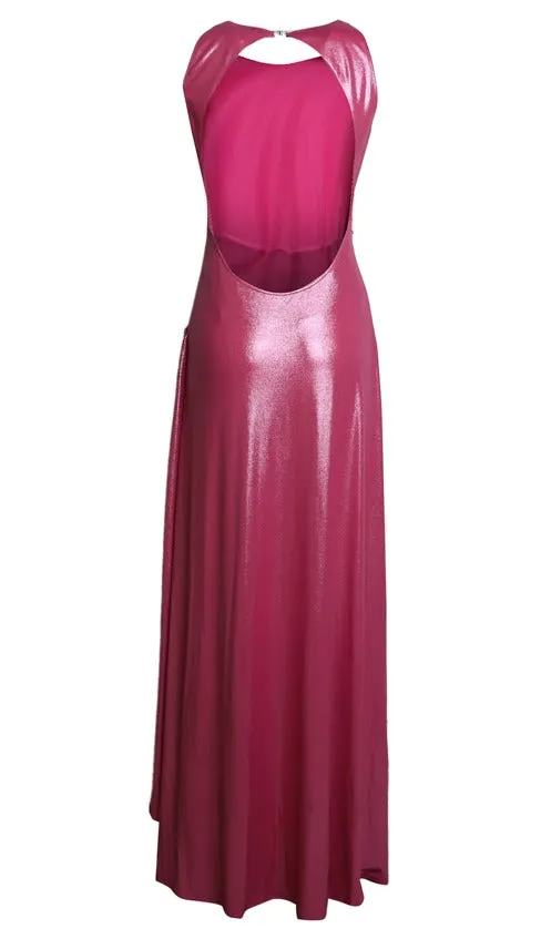 Chiara Ferragni Metallic-Finish Backless Dress