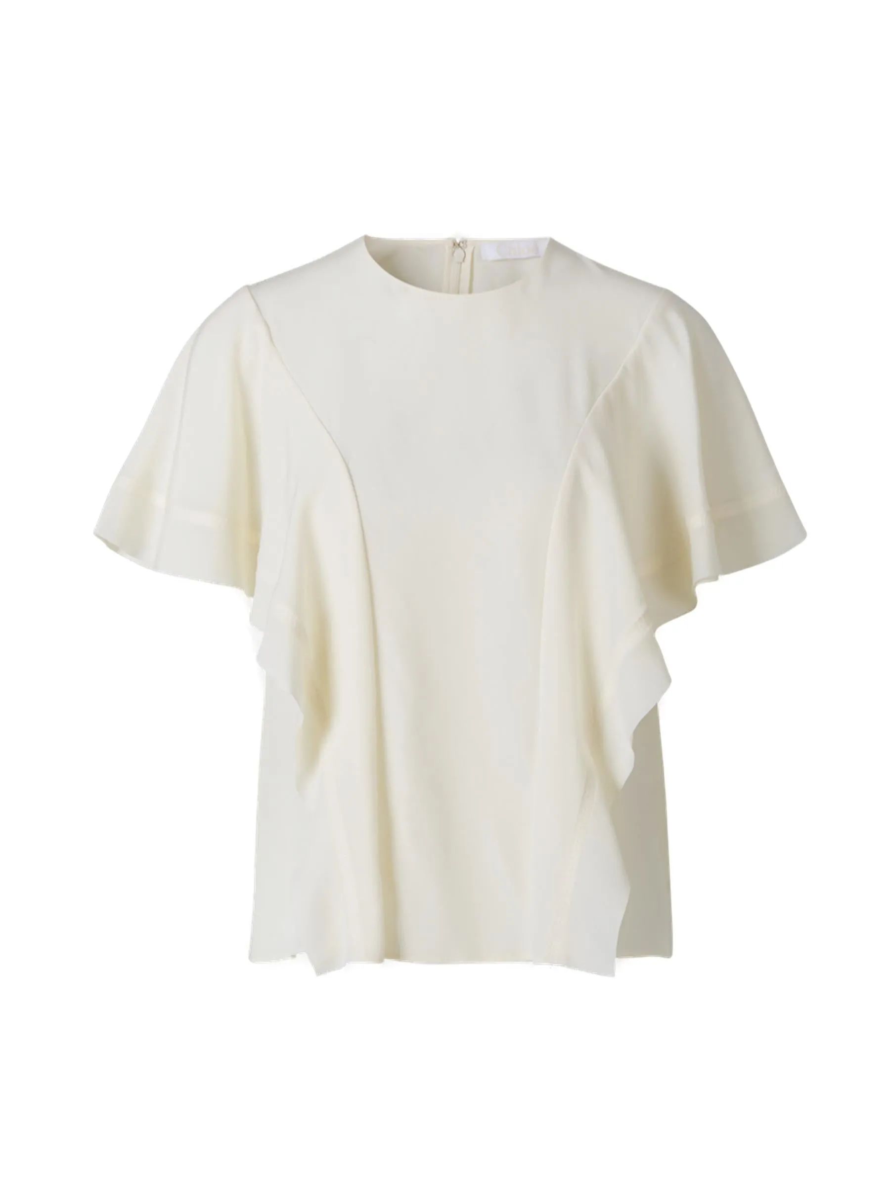 Chlo Ruffled Crewneck Short-Sleeved Top