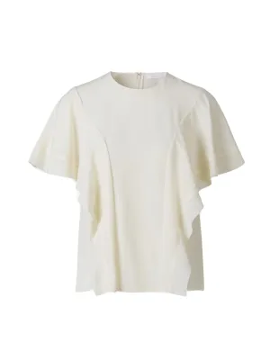 Chlo Ruffled Crewneck Short-Sleeved Top