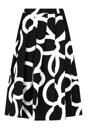 Comme des Garons Graphic Print Pleated Skirt