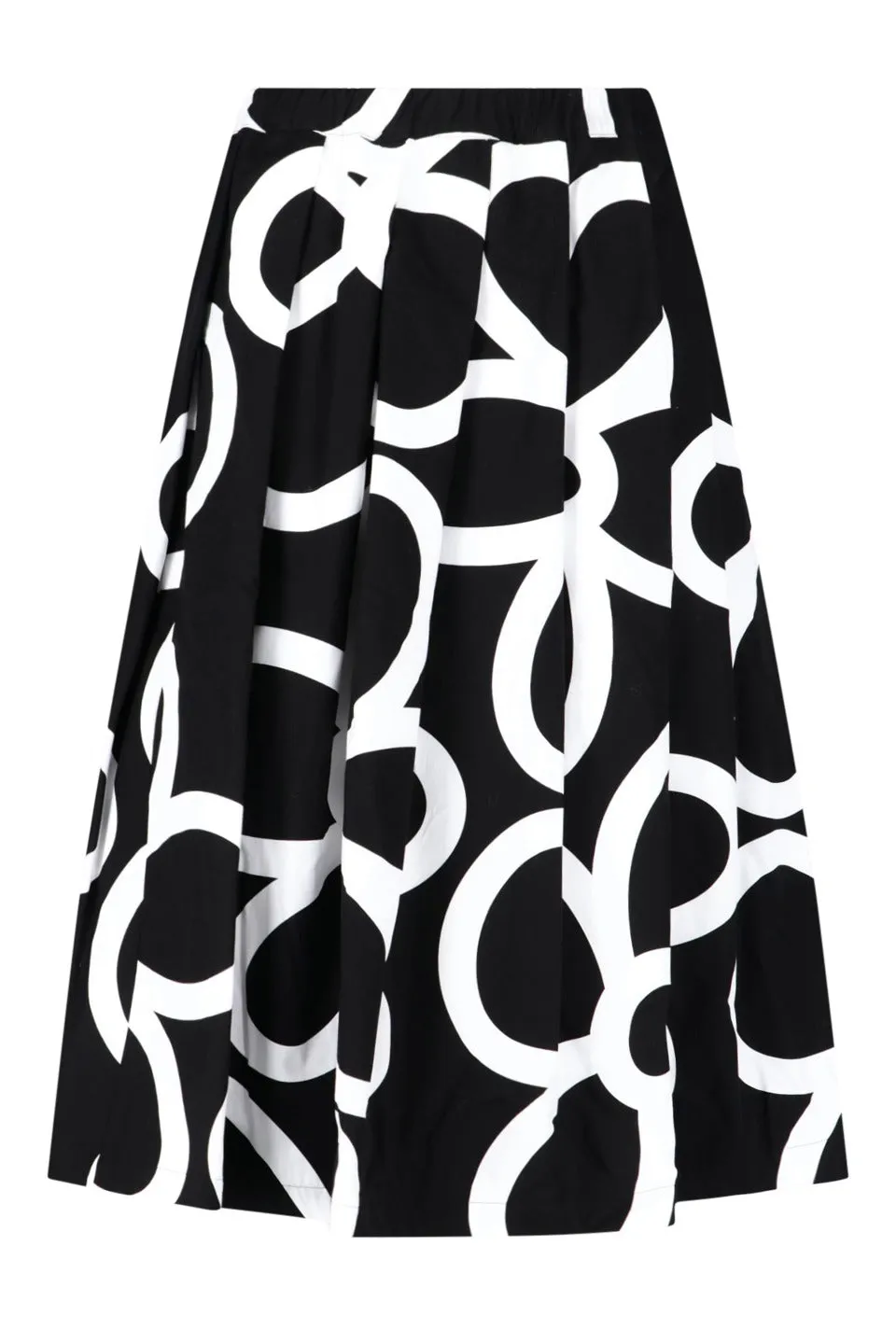 Comme des Garons Graphic Print Pleated Skirt