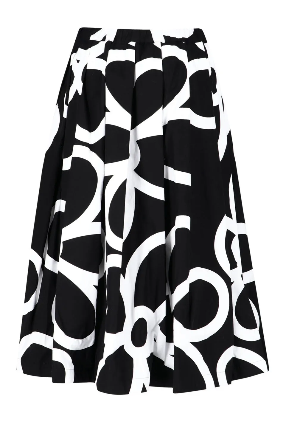 Comme des Garons Graphic Print Pleated Skirt