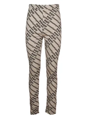 Comme Des Garons Noir Kei Ninomiya Logo Print High Waisted Leggings