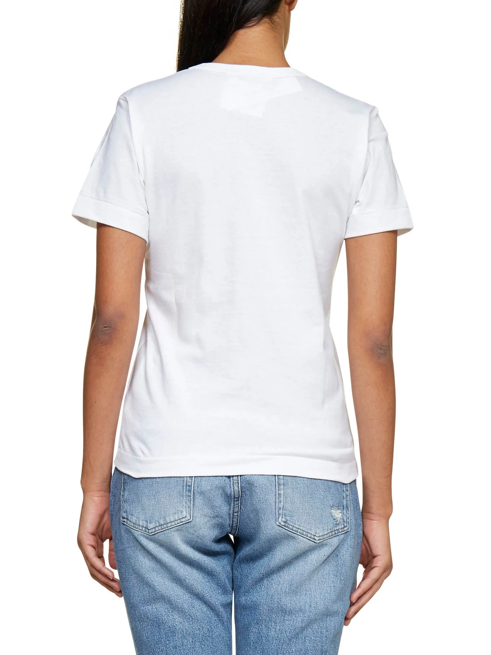 Comme des Garons Play Stretched Heart Print T-Shirt