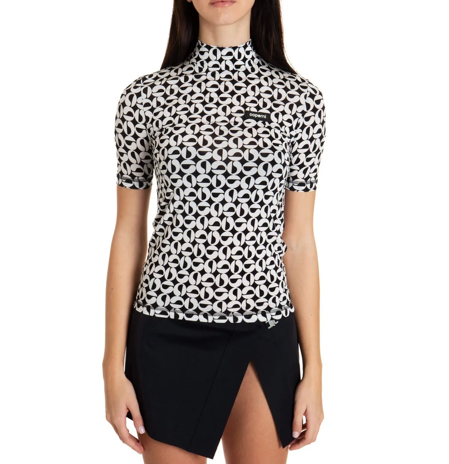 Coperni High Neck Allover Logo Printed Top