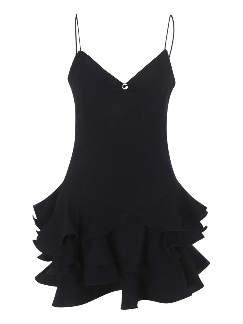 Coperni Logo Plaque Ruffle Mini Dress