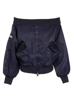 Coperni Off Shoulder Zipped Bomber Jacket