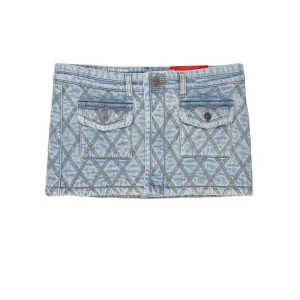 Diesel De-Ron Contrast Stitched Denim Mini Skirt