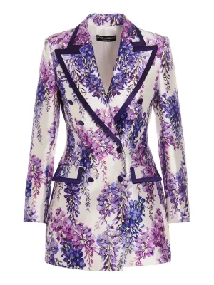 Dolce & Gabbana Allover Floral Printed Double-Breasted Jacket