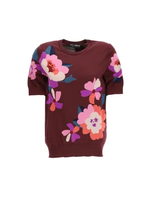 Dolce & Gabbana Floral Pattern Crew Neck Top