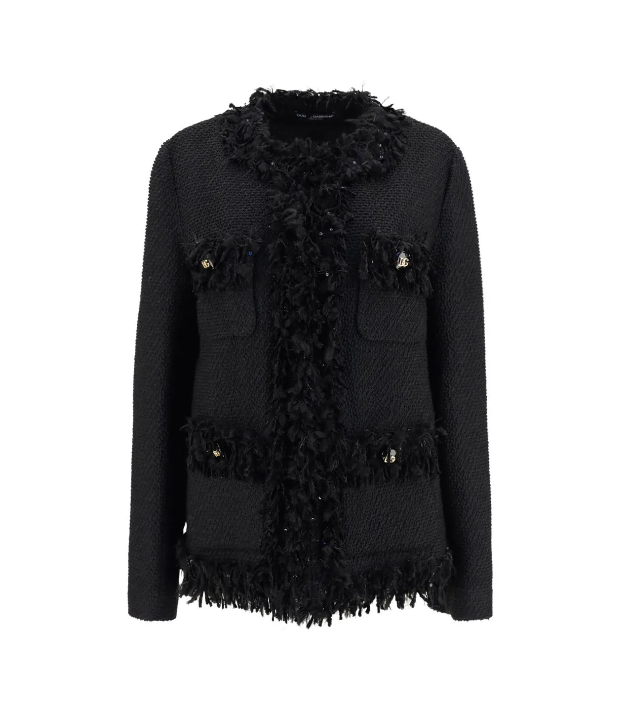 Dolce & Gabbana Frayed Long-Sleeved Jacket