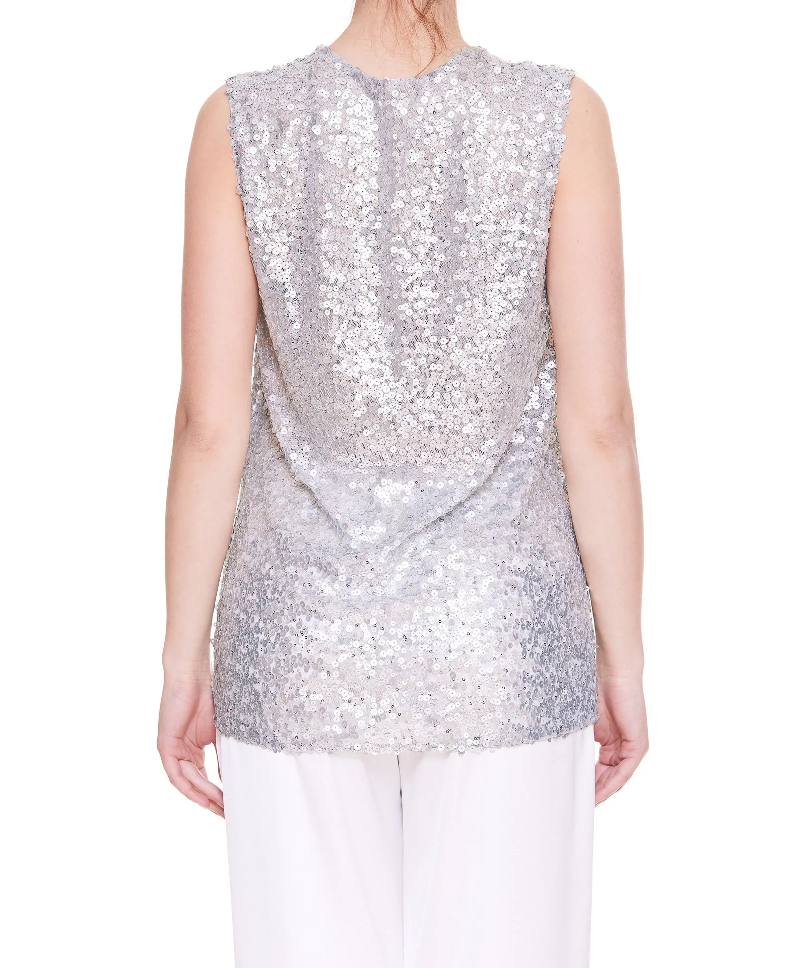 Dolce & Gabbana Glitter V-Neck Sleeveless Top