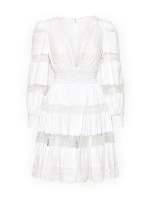 Dolce & Gabbana Lace Detailed Poplin Mini Dress